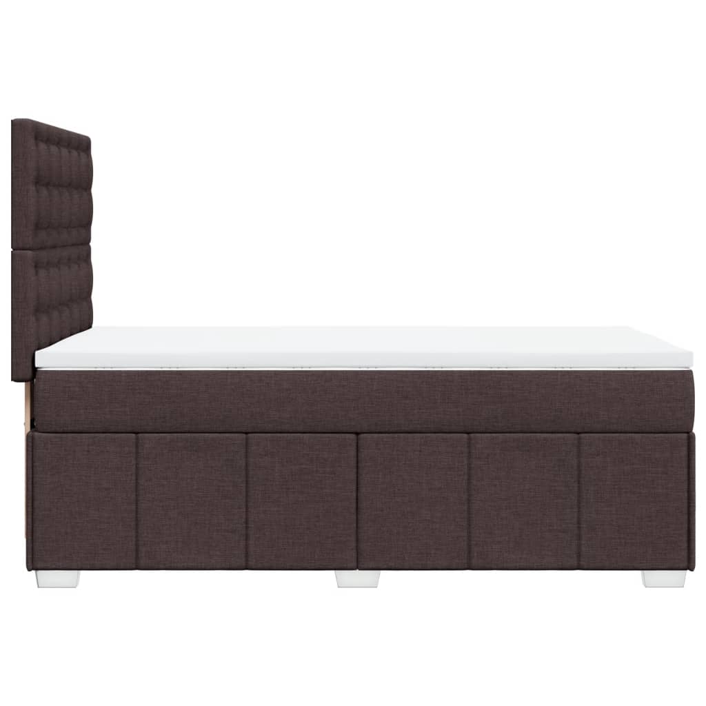 Box Spring Postel S Matrací Tmavě Hnědá 100 X 200 Cm Textil
