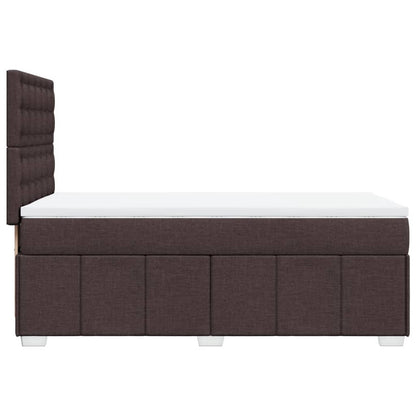 Box Spring Postel S Matrací Tmavě Hnědá 100 X 200 Cm Textil