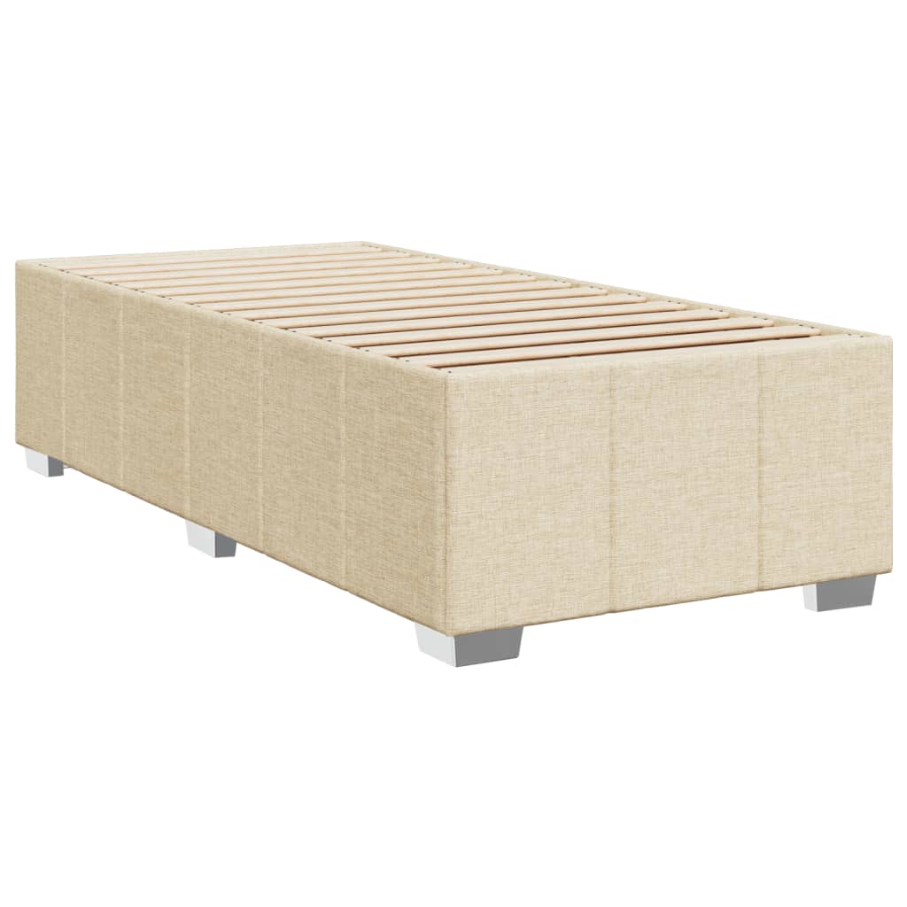 Box Spring Postel S Matrací Krémová 100 X 200 Cm Textil