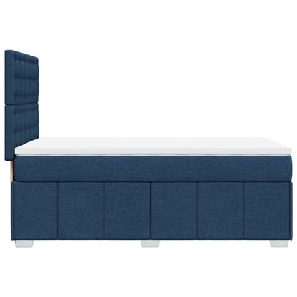 Box Spring Postel S Matrací Modrá 100 X 200 Cm Textil