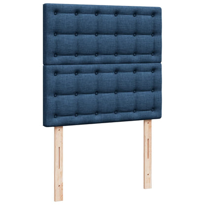 Box Spring Postel S Matrací Modrá 100 X 200 Cm Textil