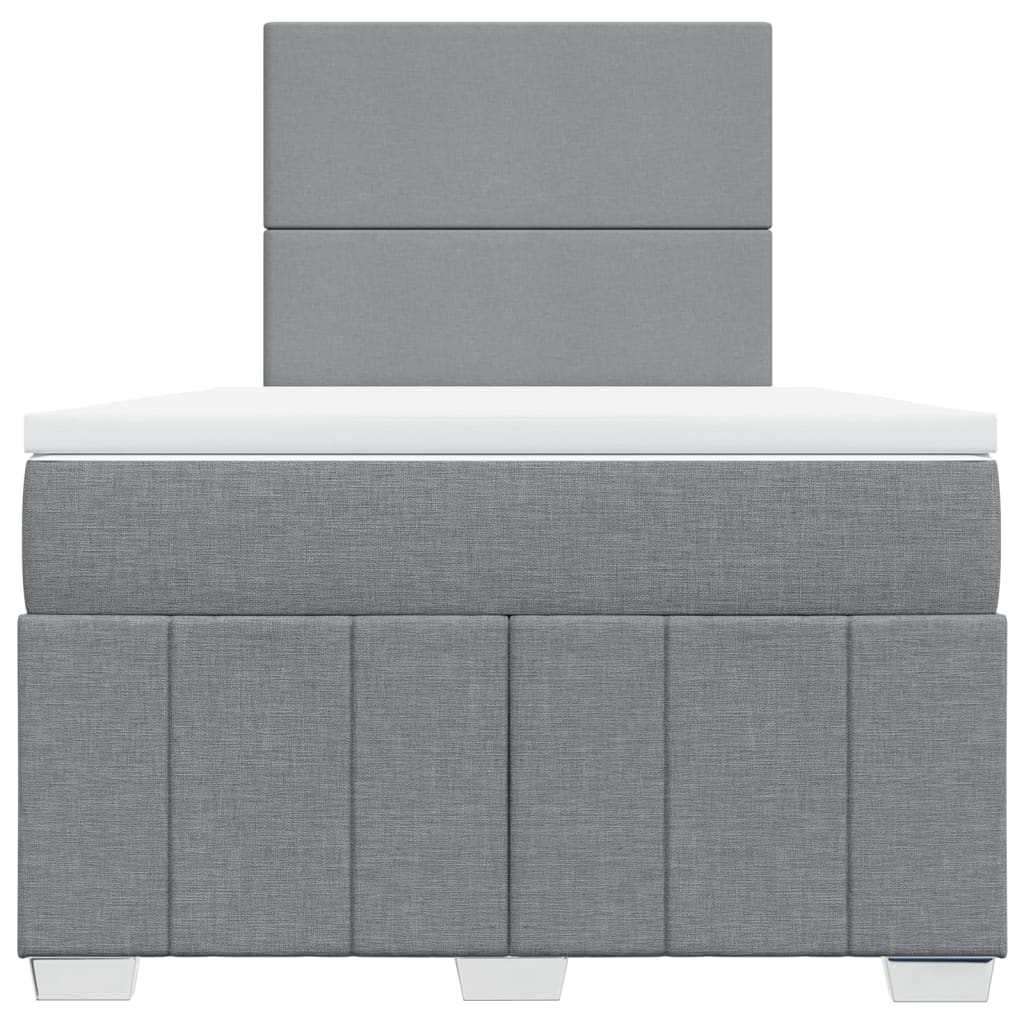 Box Spring Postel S Matrací Textil Světle Šedá