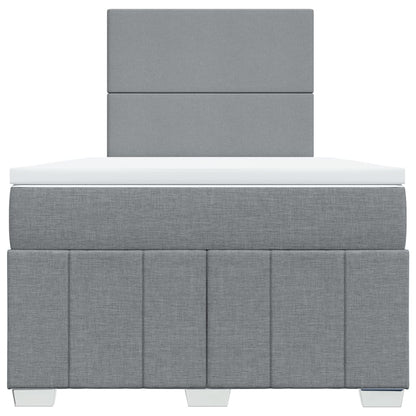 Box Spring Postel S Matrací Textil Světle Šedá