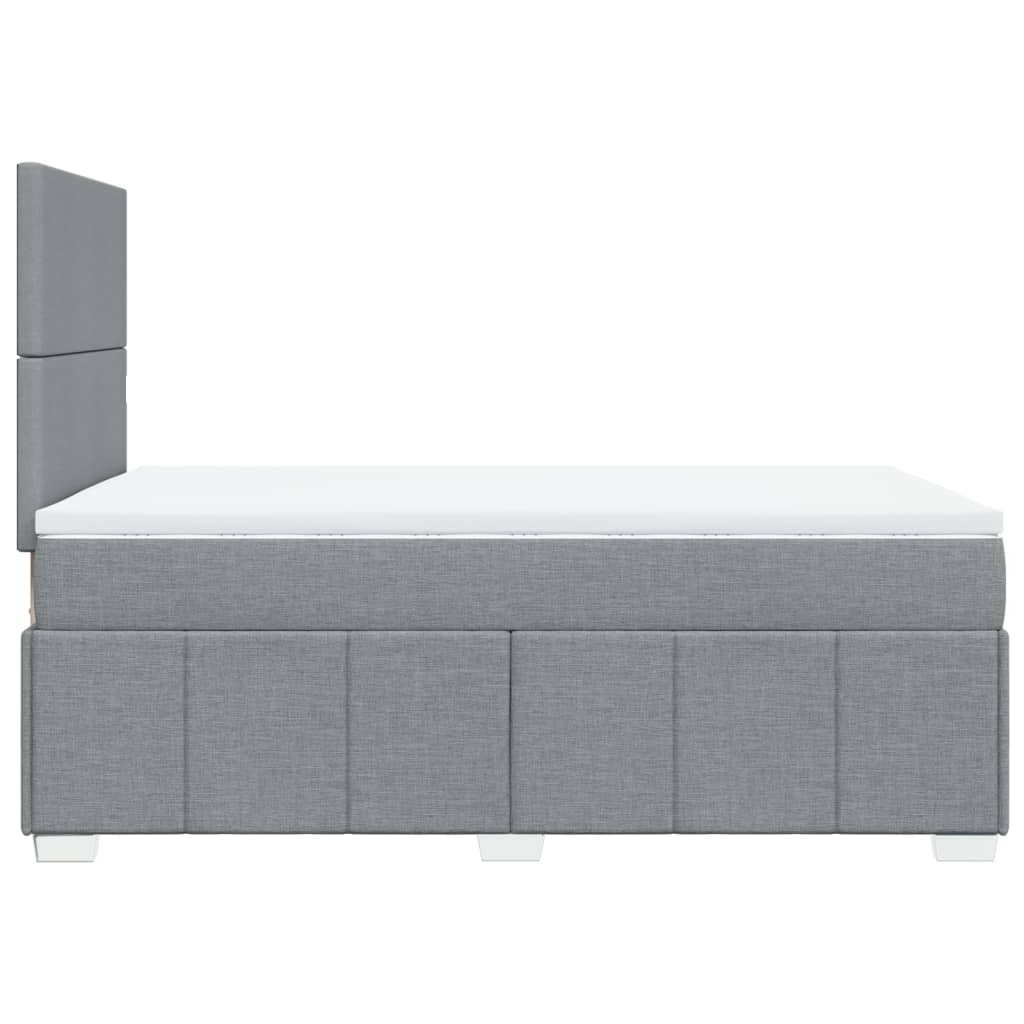 Box Spring Postel S Matrací Textil Světle Šedá