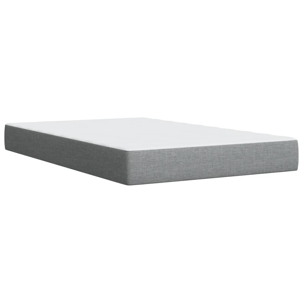 Box Spring Postel S Matrací Textil Světle Šedá