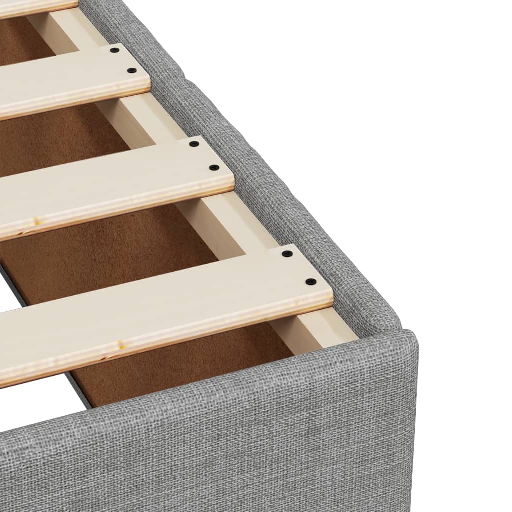 Box Spring Postel S Matrací Textil Světle Šedá