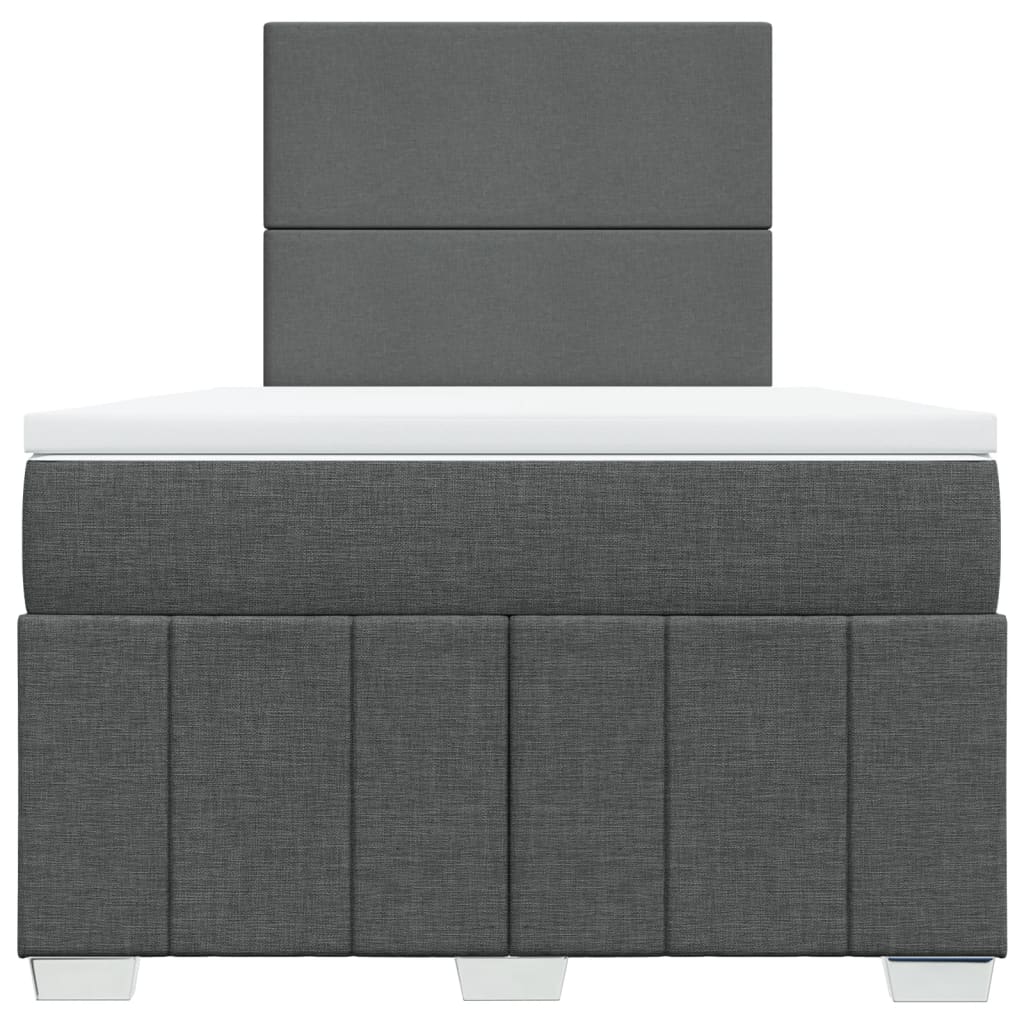 Box Spring Postel S Matrací Tmavě Šedá 120X190 Cm Textil
