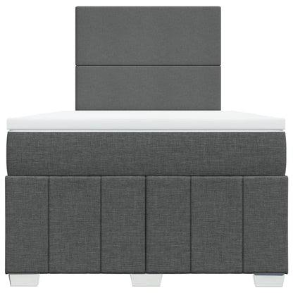 Box Spring Postel S Matrací Tmavě Šedá 120X190 Cm Textil