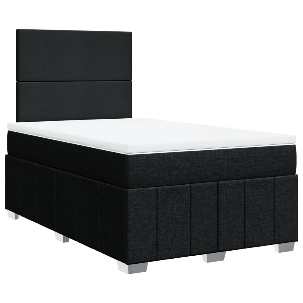 Box Spring Postel S Matrací Černá 120X190 Cm Textil
