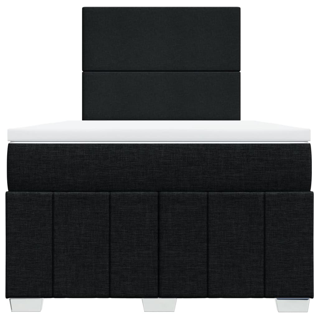 Box Spring Postel S Matrací Černá 120X190 Cm Textil