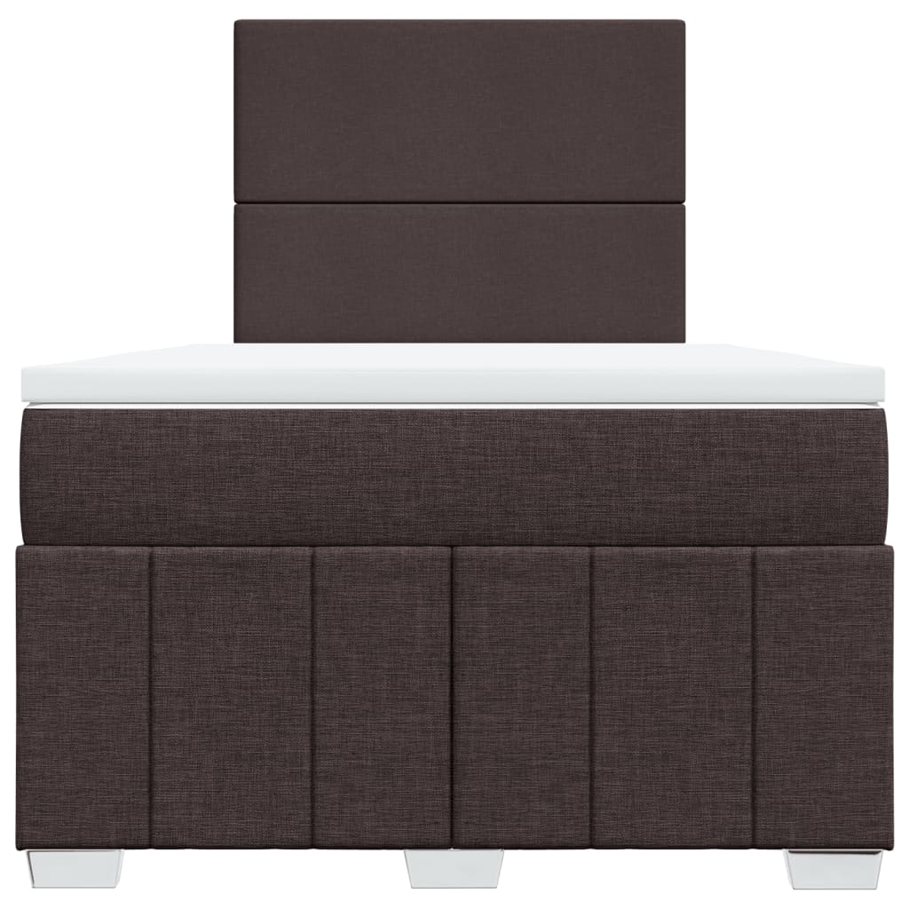 Box Spring Postel S Matrací Tmavě Hnědá 120X190 Cm Textil