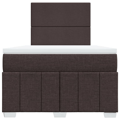 Box Spring Postel S Matrací Tmavě Hnědá 120X190 Cm Textil