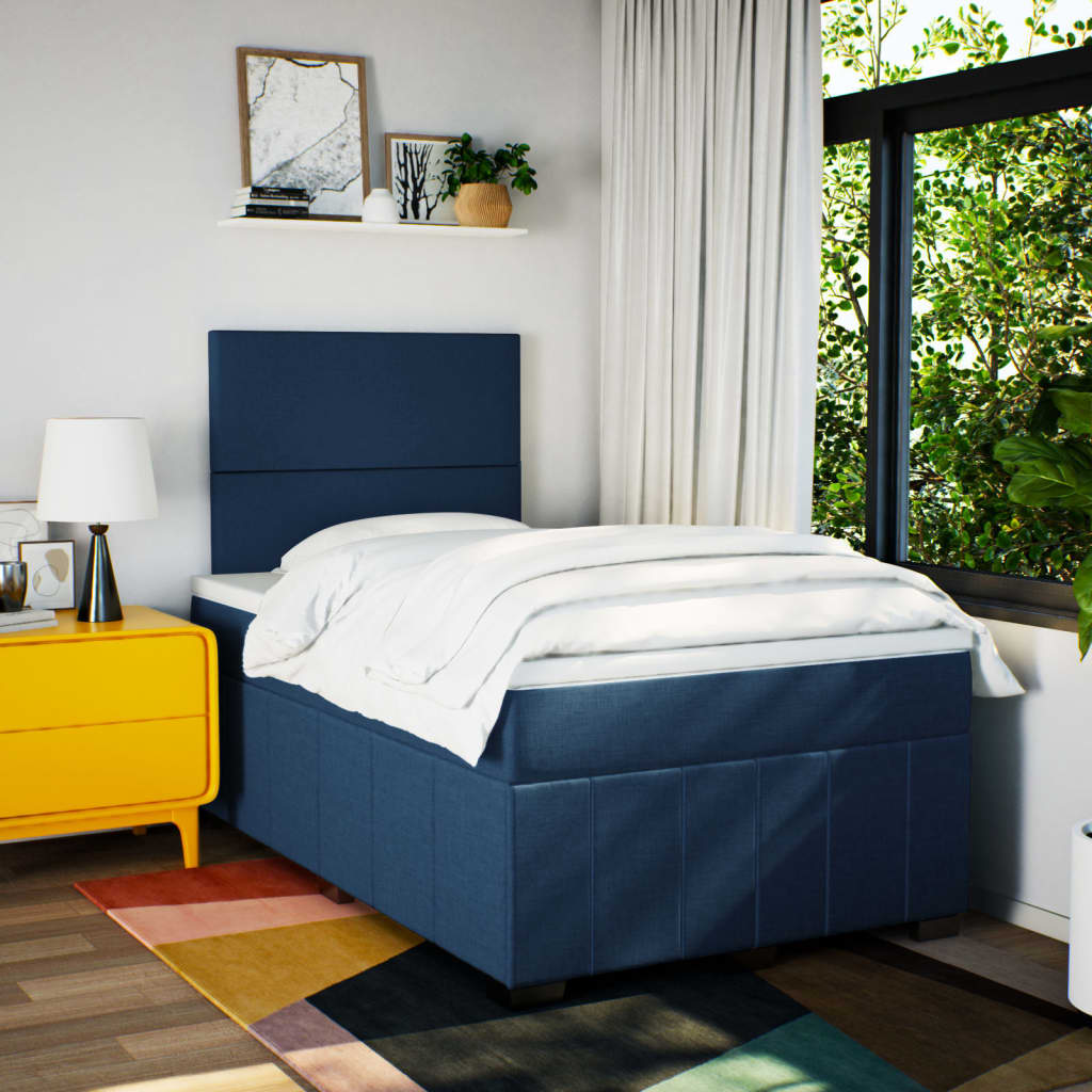 Box Spring Postel S Matrací Černá 120X190 Cm Textil