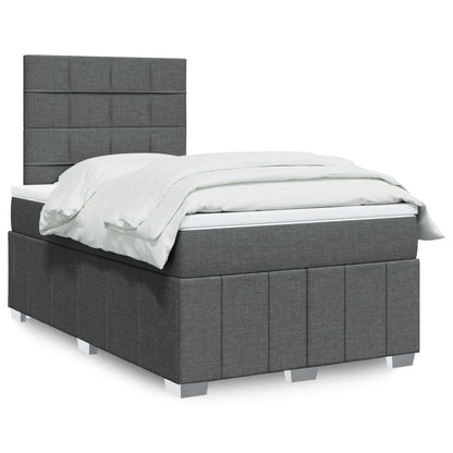 Box Spring Postel S Matrací Tmavě Šedá 120X190 Cm Textil
