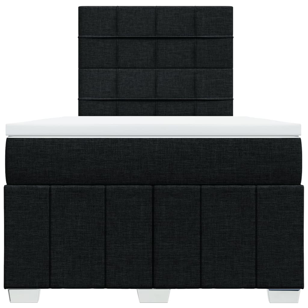 Box Spring Postel S Matrací Černá 120X190 Cm Textil