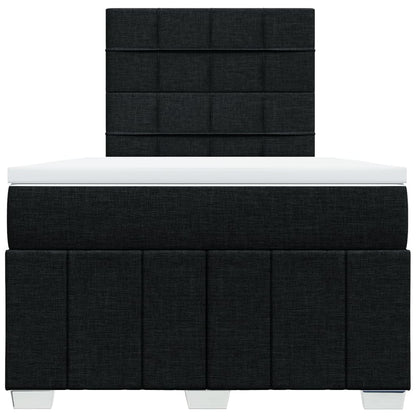 Box Spring Postel S Matrací Černá 120X190 Cm Textil