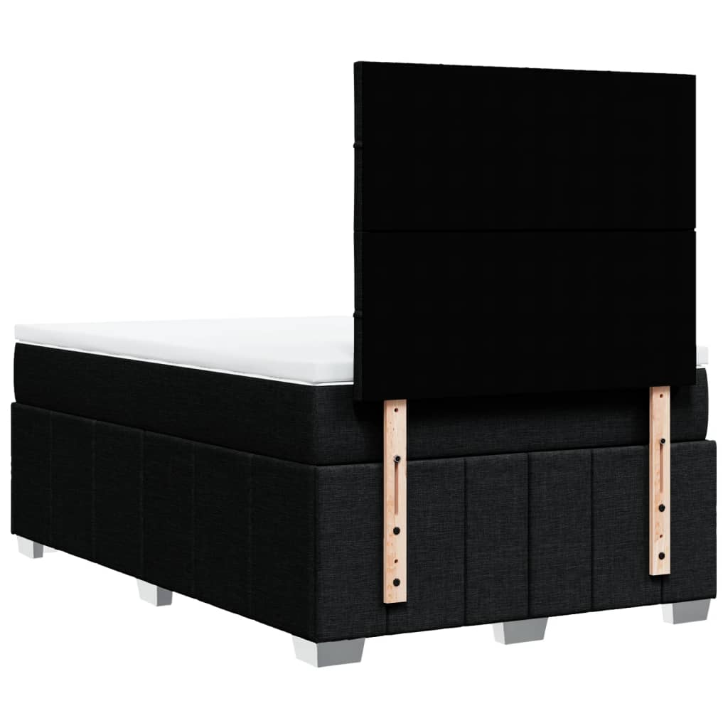 Box Spring Postel S Matrací Černá 120X190 Cm Textil