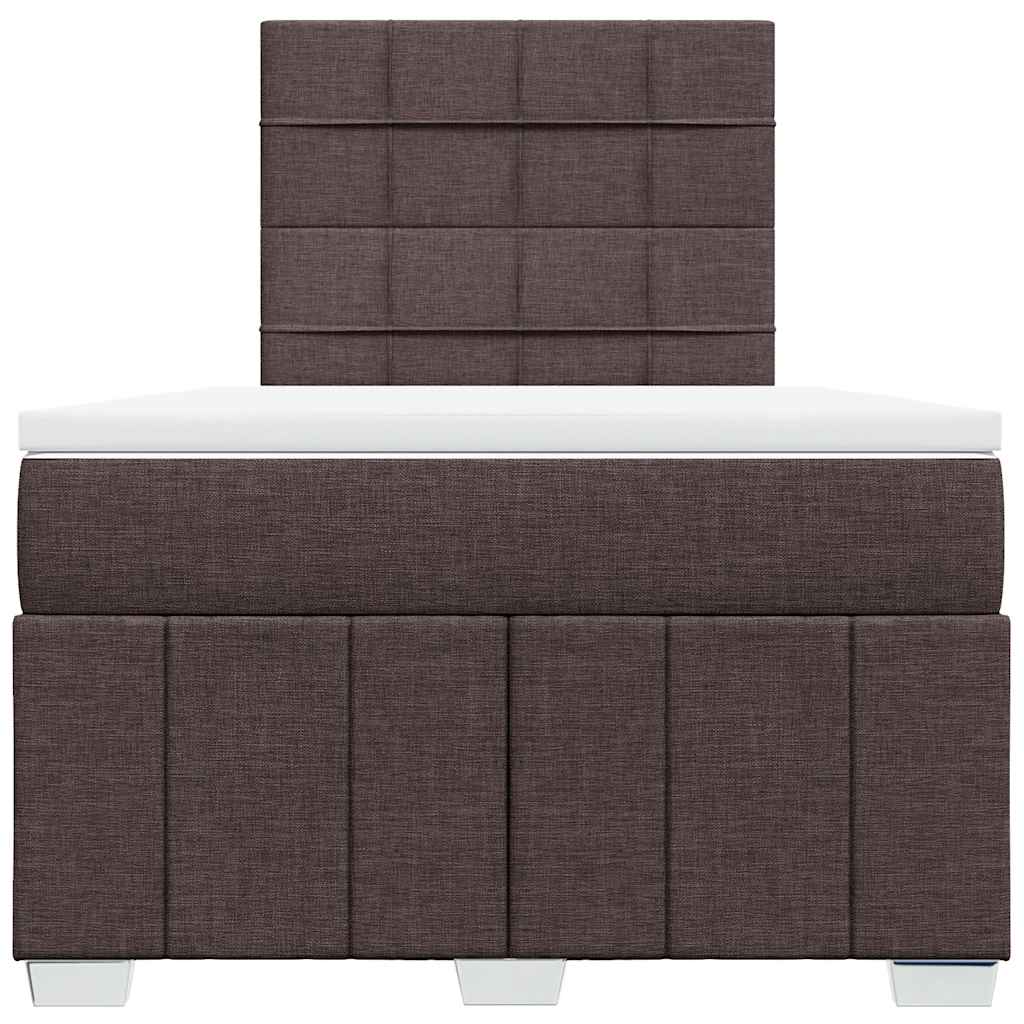 Box Spring Postel S Matrací Tmavě Hnědá 120X190 Cm Textil
