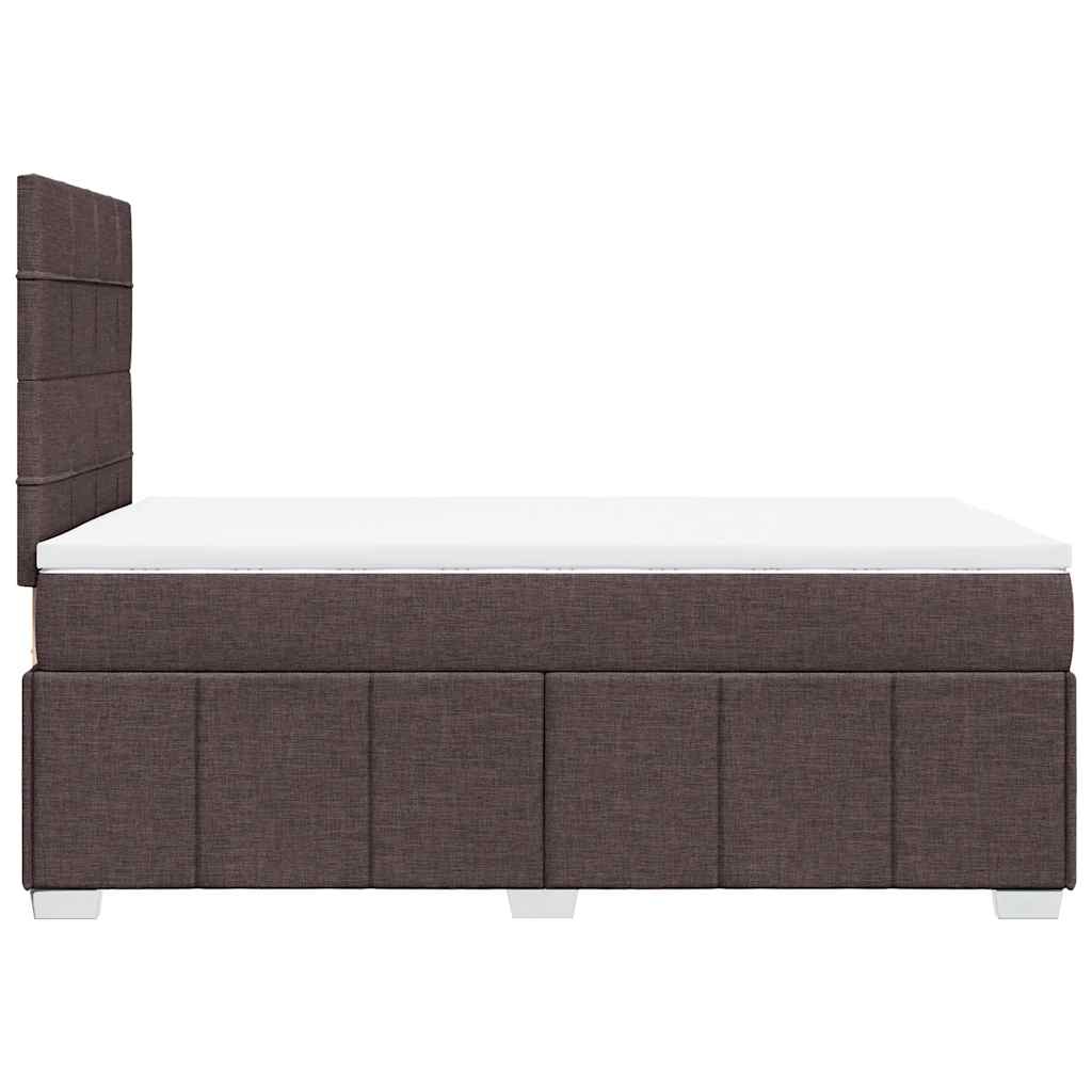 Box Spring Postel S Matrací Tmavě Hnědá 120X190 Cm Textil