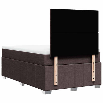 Box Spring Postel S Matrací Tmavě Hnědá 120X190 Cm Textil