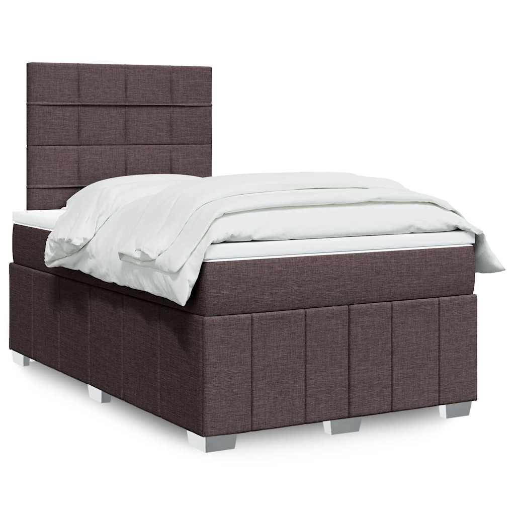 Box Spring Postel S Matrací Tmavě Hnědá 120X190 Cm Textil