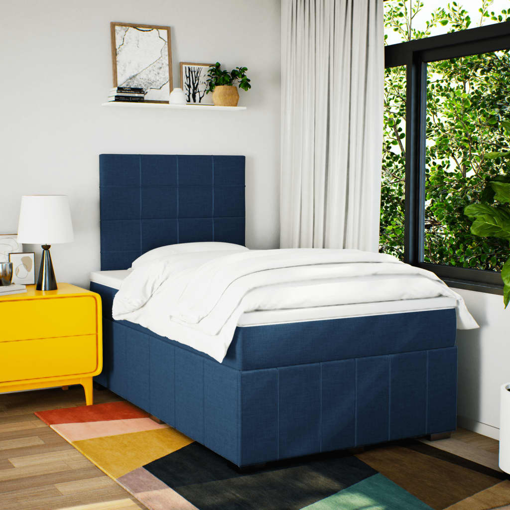 Box Spring Postel S Matrací Černá 120X190 Cm Textil