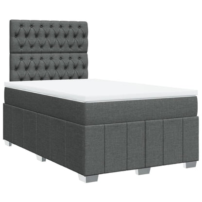 Box Spring Postel S Matrací Tmavě Šedá 120X190 Cm Textil
