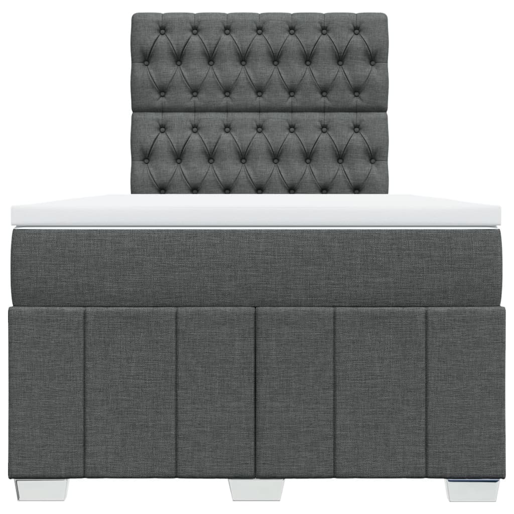 Box Spring Postel S Matrací Tmavě Šedá 120X190 Cm Textil