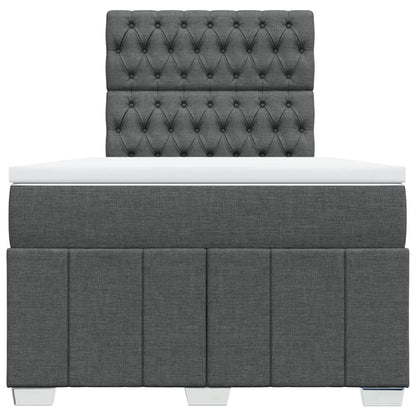 Box Spring Postel S Matrací Tmavě Šedá 120X190 Cm Textil