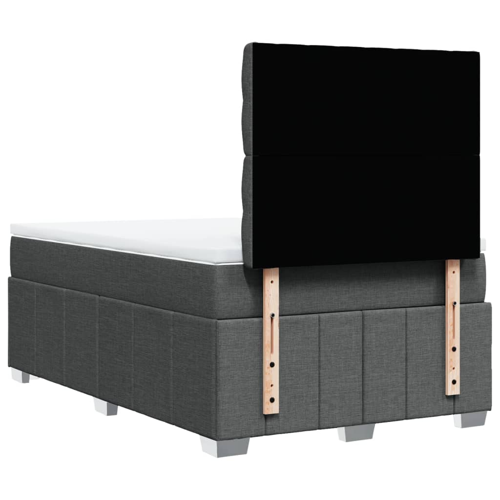 Box Spring Postel S Matrací Tmavě Šedá 120X190 Cm Textil