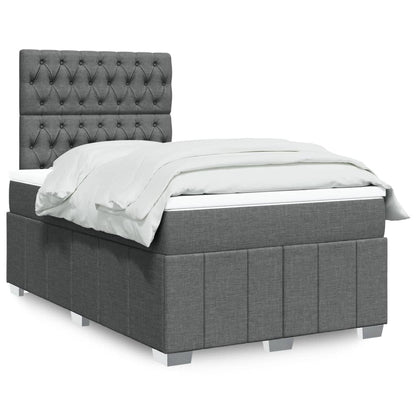 Box Spring Postel S Matrací Tmavě Šedá 120X190 Cm Textil