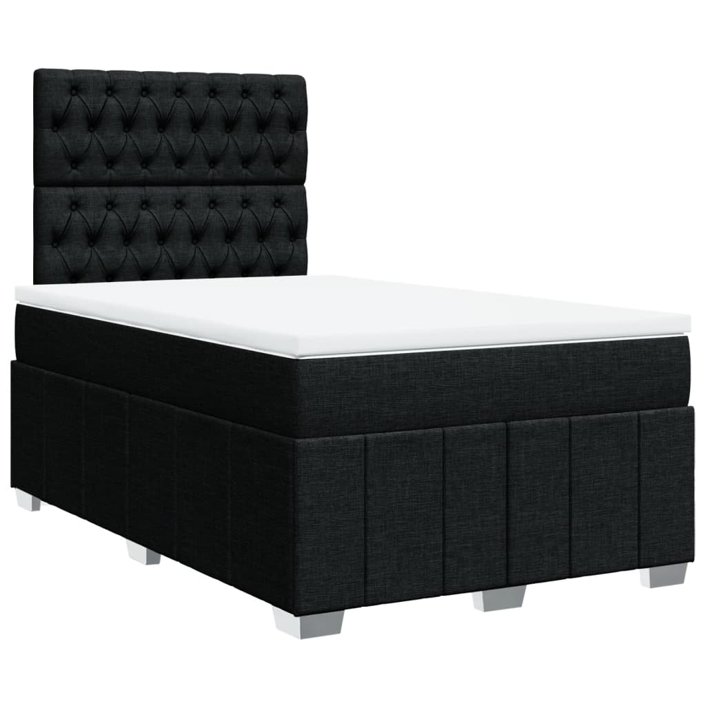 Box Spring Postel S Matrací Černá 120X190 Cm Textil