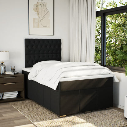 Box Spring Postel S Matrací Černá 120X190 Cm Textil