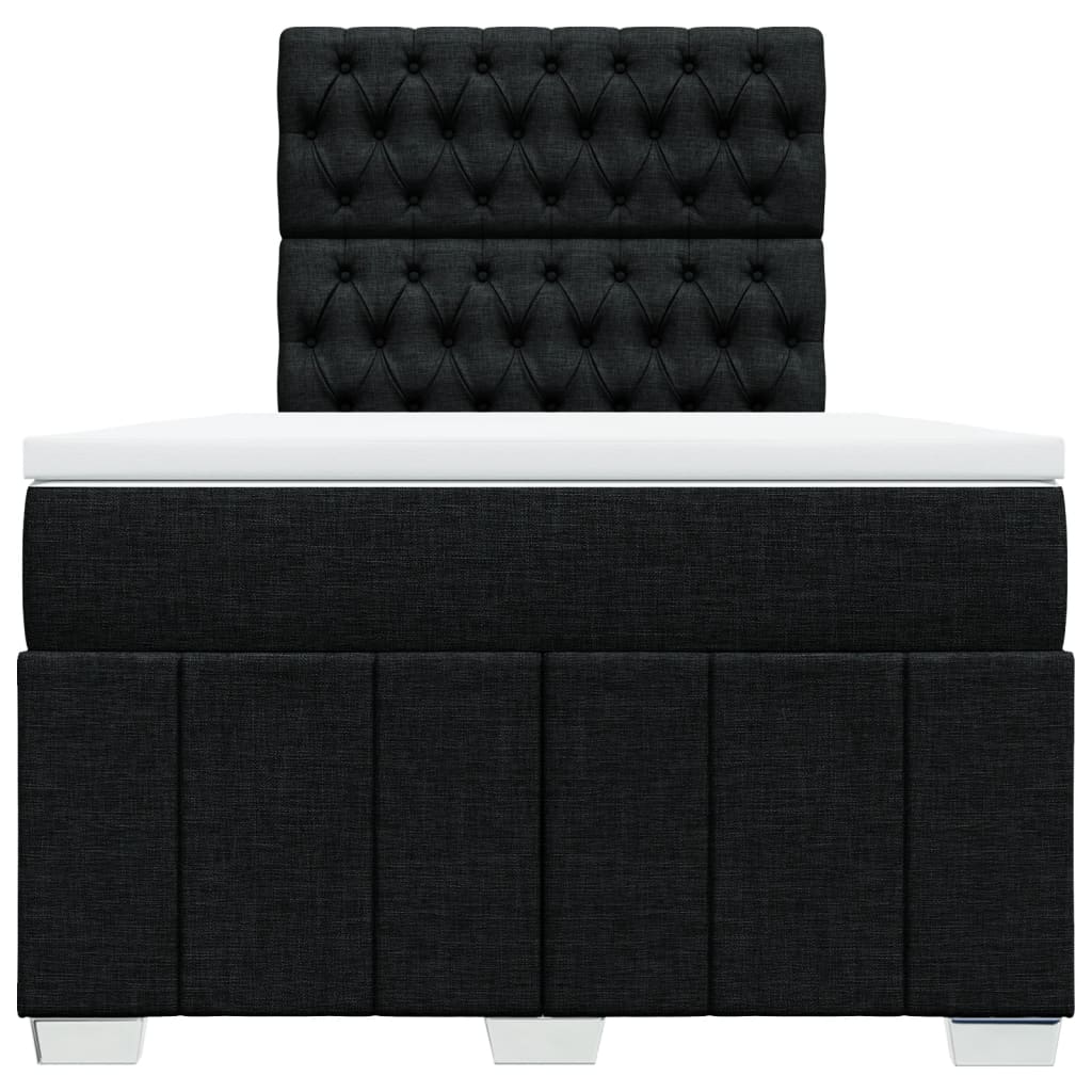 Box Spring Postel S Matrací Černá 120X190 Cm Textil