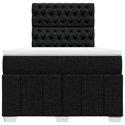 Box Spring Postel S Matrací Černá 120X190 Cm Textil