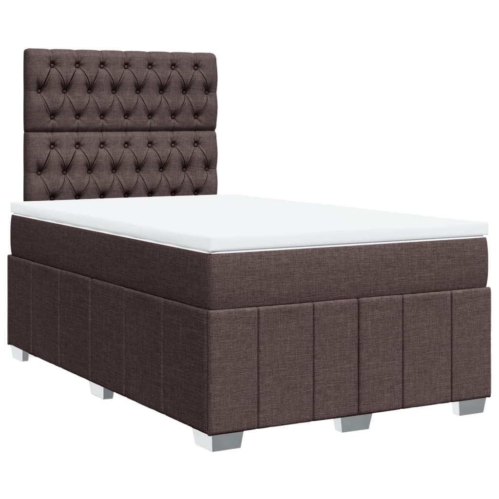 Box Spring Postel S Matrací Tmavě Hnědá 120X190 Cm Textil