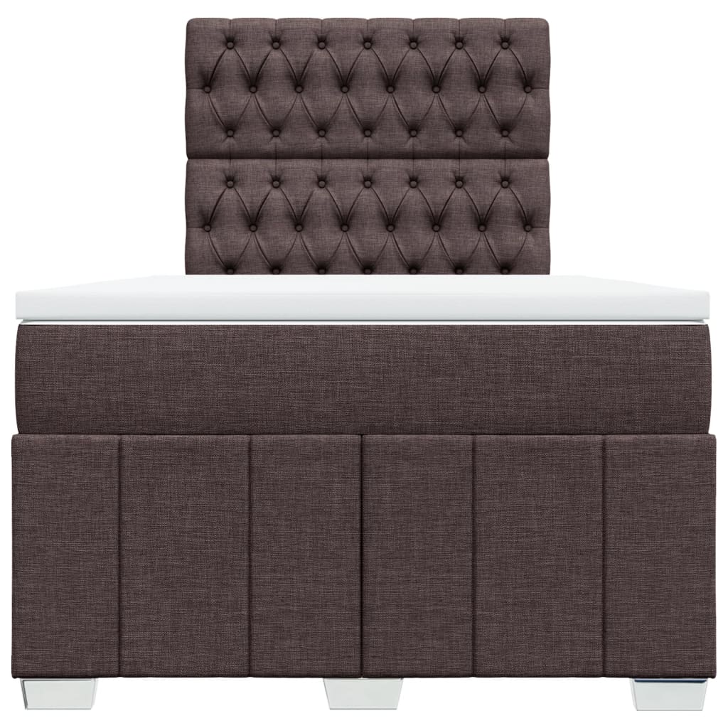 Box Spring Postel S Matrací Tmavě Hnědá 120X190 Cm Textil