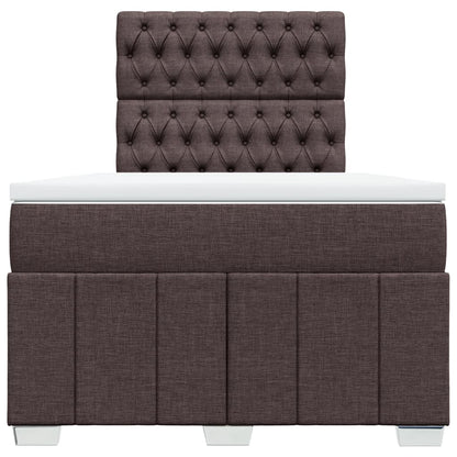 Box Spring Postel S Matrací Tmavě Hnědá 120X190 Cm Textil