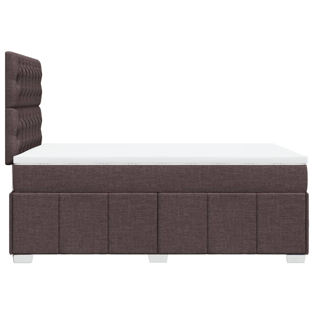 Box Spring Postel S Matrací Tmavě Hnědá 120X190 Cm Textil