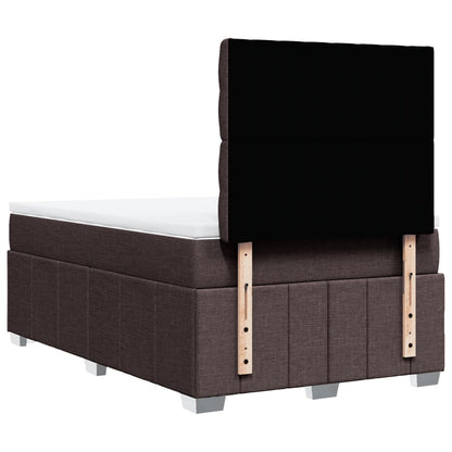 Box Spring Postel S Matrací Tmavě Hnědá 120X190 Cm Textil