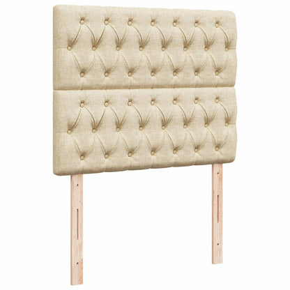 Box Spring Postel S Matrací Krémová 120X190 Cm Textil