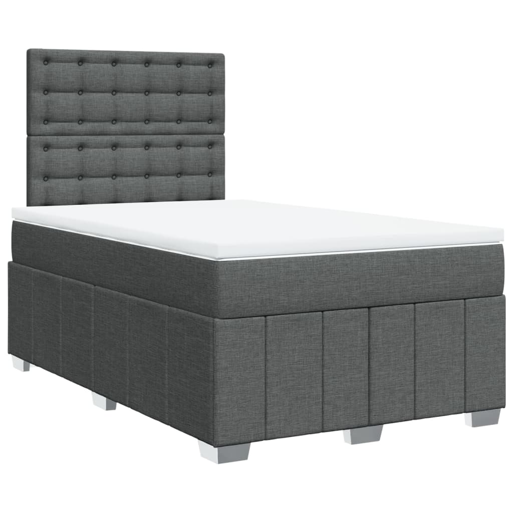 Box Spring Postel S Matrací Tmavě Šedá 120X190 Cm Textil
