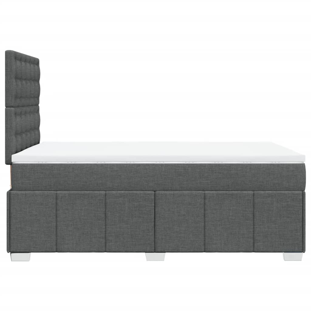 Box Spring Postel S Matrací Tmavě Šedá 120X190 Cm Textil