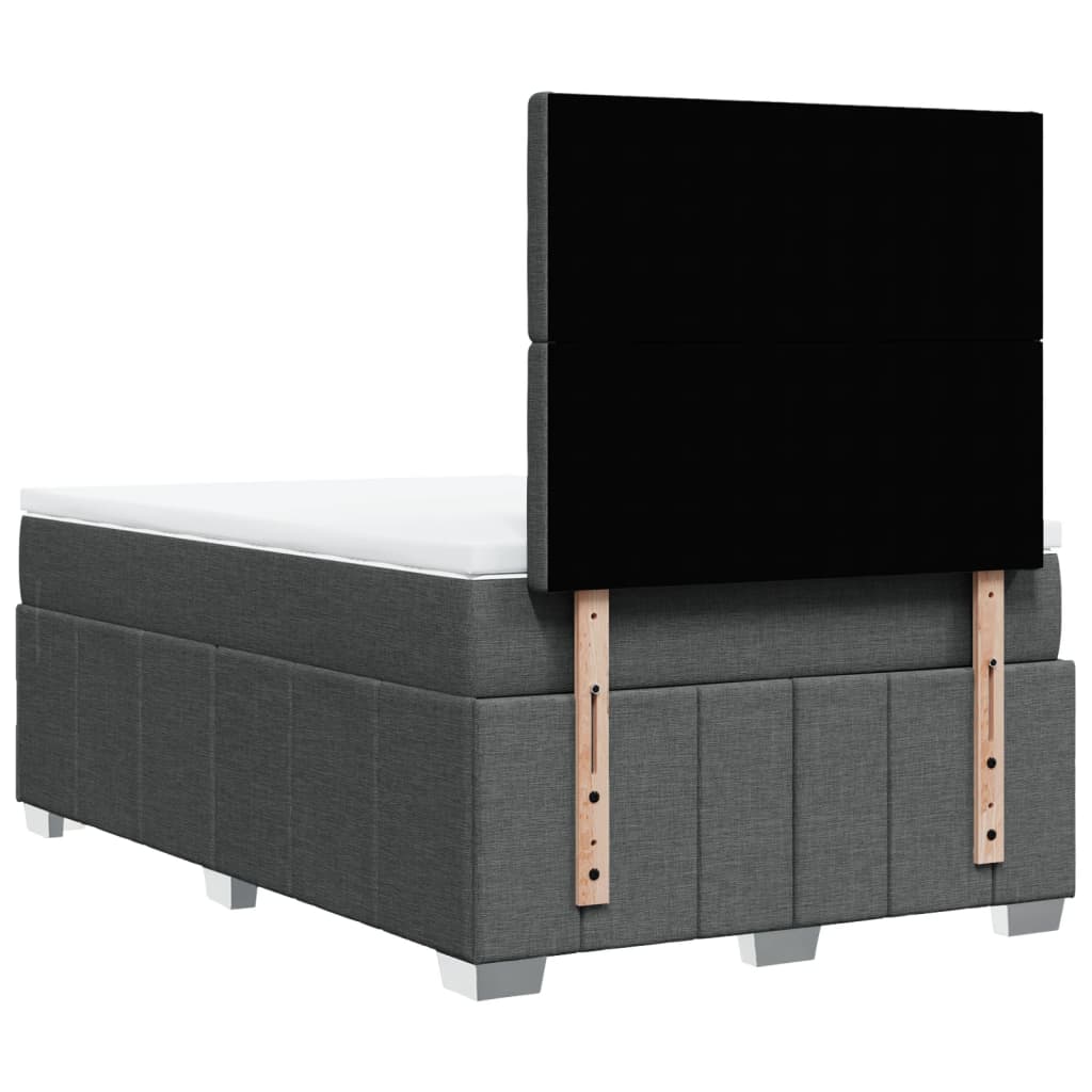 Box Spring Postel S Matrací Tmavě Šedá 120X190 Cm Textil