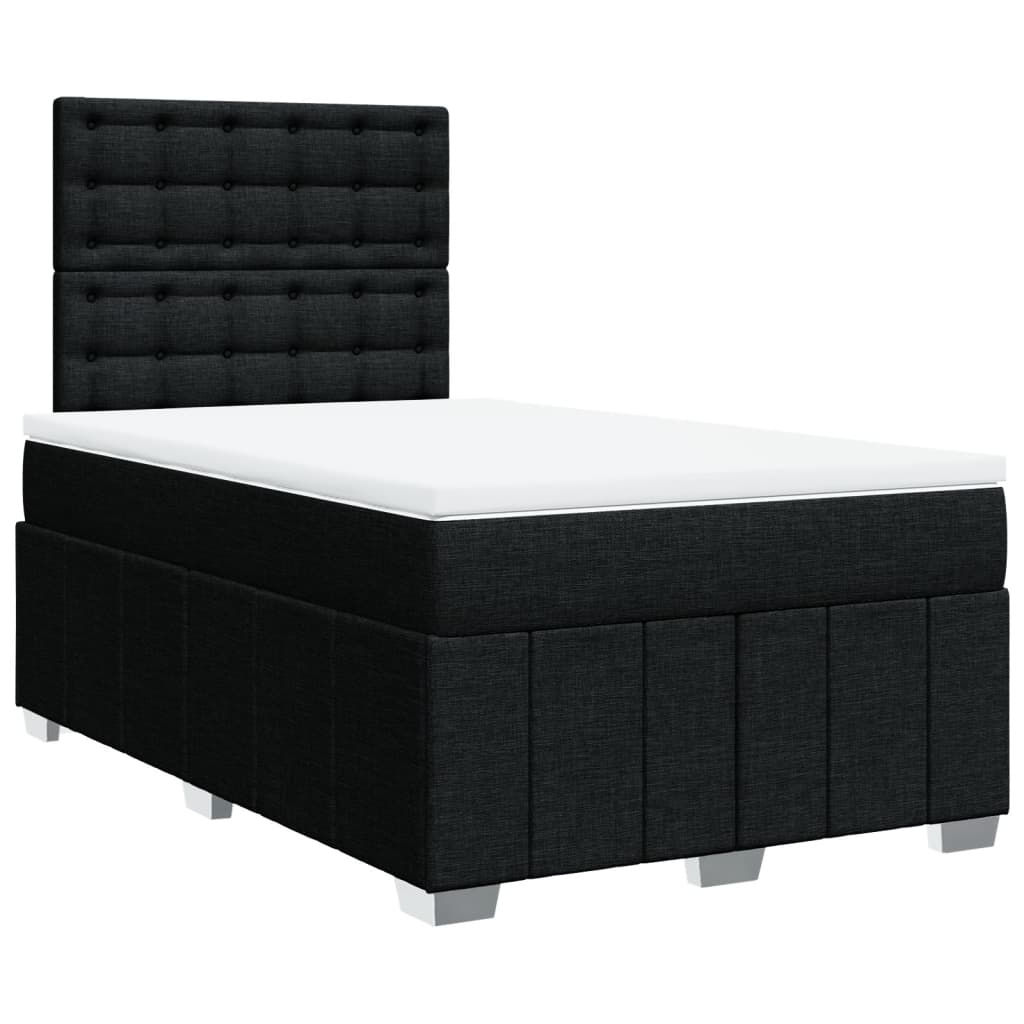 Box Spring Postel S Matrací Černá 120X190 Cm Textil