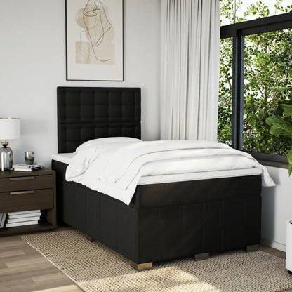 Box Spring Postel S Matrací Černá 120X190 Cm Textil