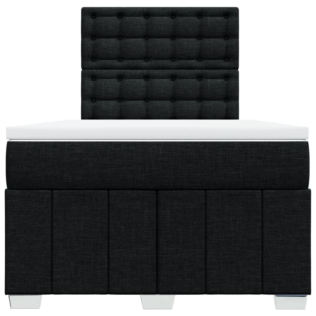 Box Spring Postel S Matrací Černá 120X190 Cm Textil