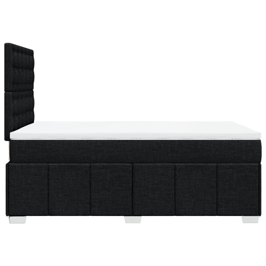 Box Spring Postel S Matrací Černá 120X190 Cm Textil