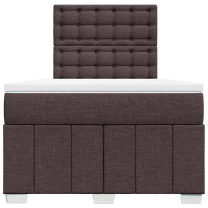 Box Spring Postel S Matrací Tmavě Hnědá 120X190 Cm Textil