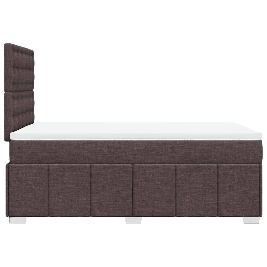 Box Spring Postel S Matrací Tmavě Hnědá 120X190 Cm Textil